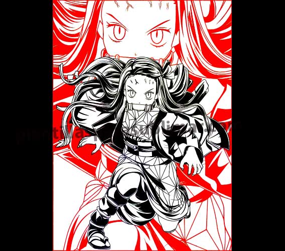 Nezuko Kamado Denom Slayer Anime Vector Plantillas Para Sublimar