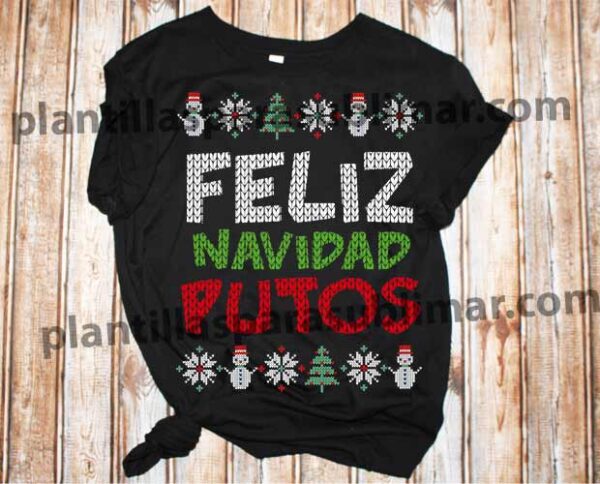 Feliz Navidad Puts Ugly Navidad Vector Plantillas Para Sublimar