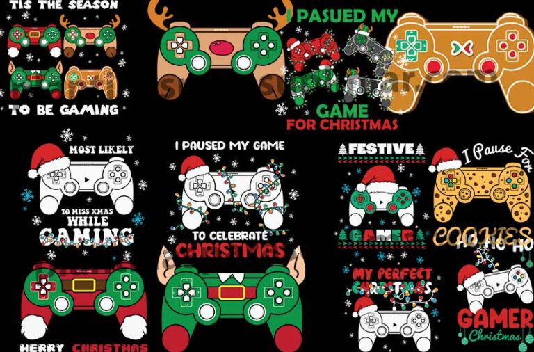 Gamer Christmas Vector Control Cut Plantillas Para Sublimar