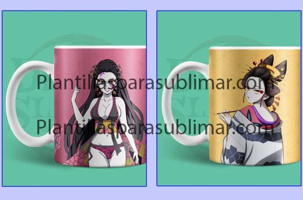 Demonslayer Plantillas Tazas Plantillas Para Sublimar