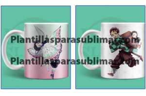 Tanjiro Nezuko Plantillas Tazas Plantillas Para Sublimar