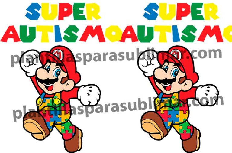 Super Mario Autismo Vector PNG Plantillas Para Sublimar