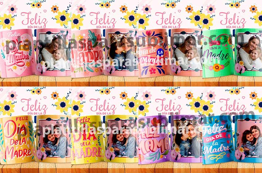 Feliz Dia De Las Madres Pack Plantillas Taza Plantillas Para Sublimar