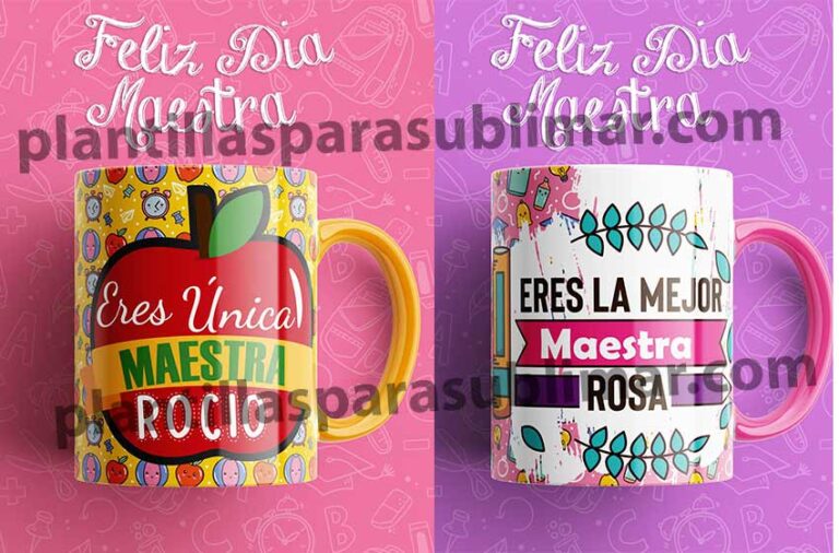 Plantillas Dia De La Maestra Tazas Plantillas Para Sublimar