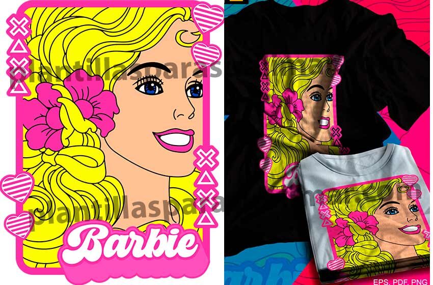 Barbie Plantilla Playera Polo Plantillas Para Sublimar