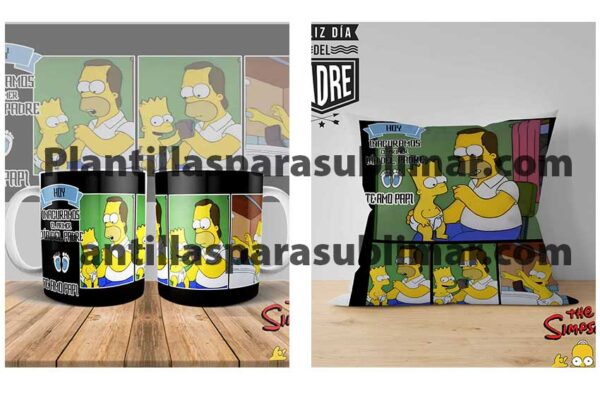 Plantilla Homero Super Papa Cojin Taza Plantillas Para Sublimar