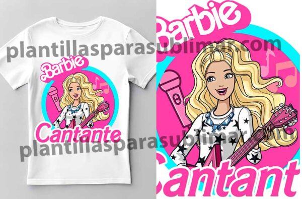 Barbie Cantante Plantilla Plantillas Para Sublimar