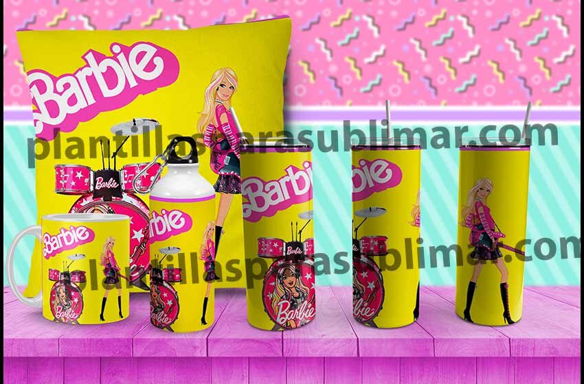 Barbie Tumbler Taza Cojin Plantillas Para Sublimar