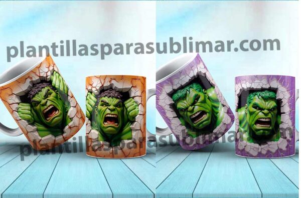 Plantillas 3D Pared Hulk Plantillas Para Sublimar