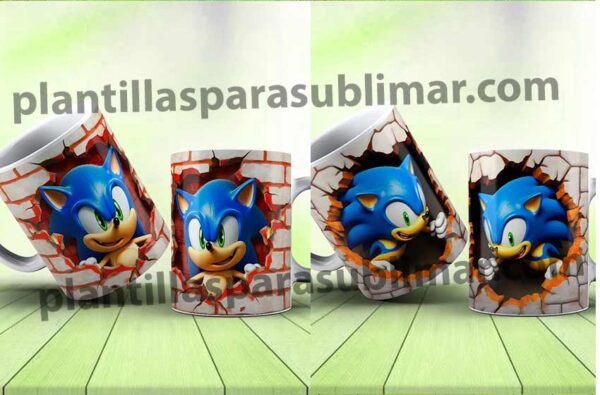 Plantillas D Sonic Pared Tazas Plantillas Para Sublimar