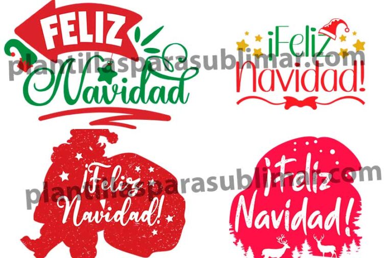 Frases Feliz Navidad Corte Sublimacion Plantillas Para Sublimar