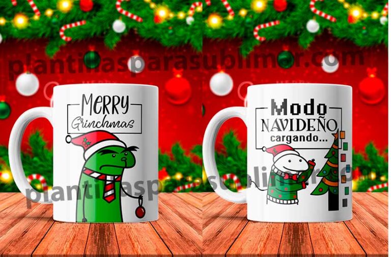 Flork Grinch Taza Navidad Plantilla Plantillas Para Sublimar