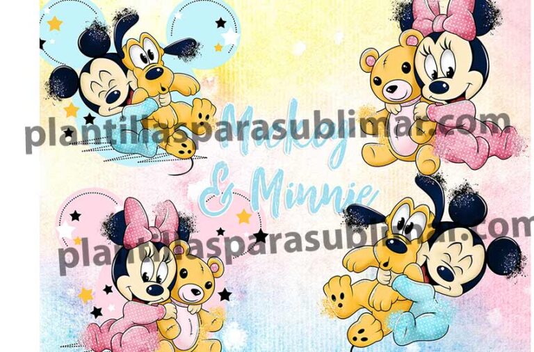 Mickey Minnie Babys Bebes PNG Plantillas Para Sublimar