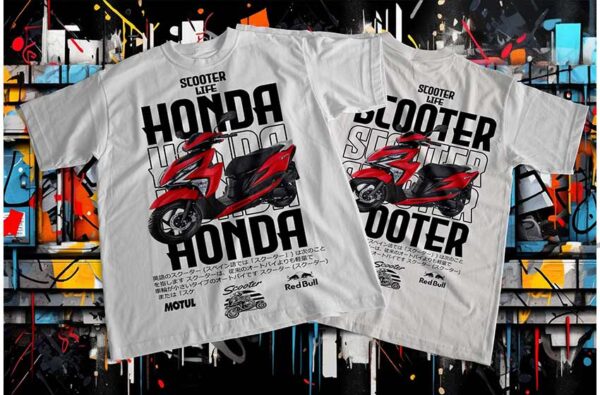 Motos SCooter Honda Plantilla Playera Plantillas Para Sublimar