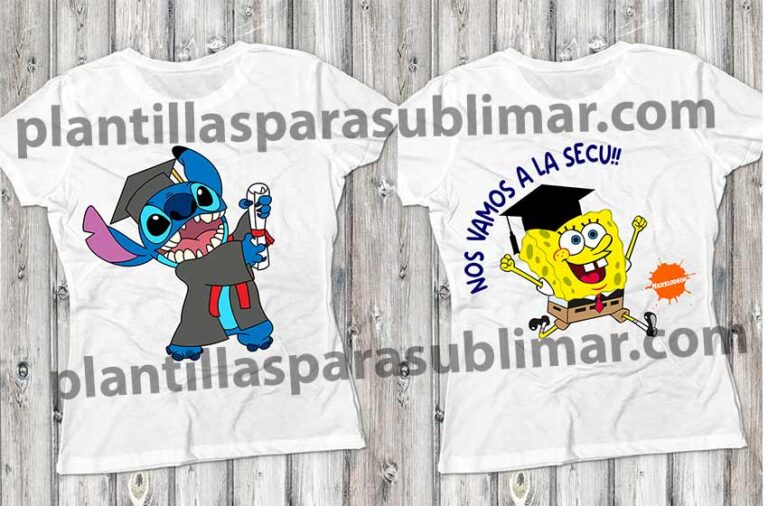 Plantillas Graduados Stitch Bob Esponja Plantillas Para Sublimar