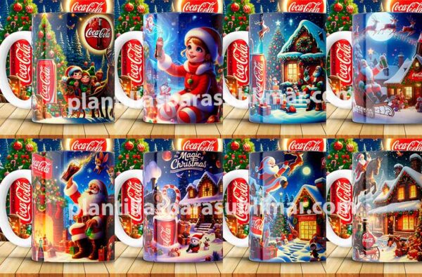 Plantillas Navidad Coca Cola Tazas Plantillas Para Sublimar