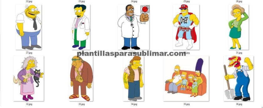 100 personajes de los Simpson Vectorizados