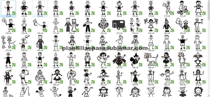 FAMILIA PALITOS,100 DISEÑOS Corte, Vinyl, Sublimación