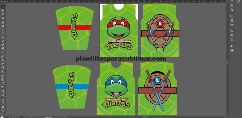  Vectores Tortugas ninja, Rafael y Leonardo, Remeras, Camisas
