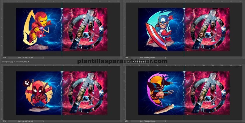 Pack AVENGERS MINI, Sublimación de tazas