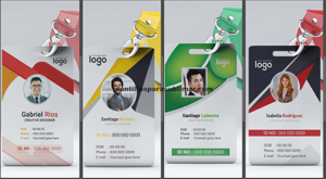 Diseños de credenciales para sublimar, empresariales o escolares