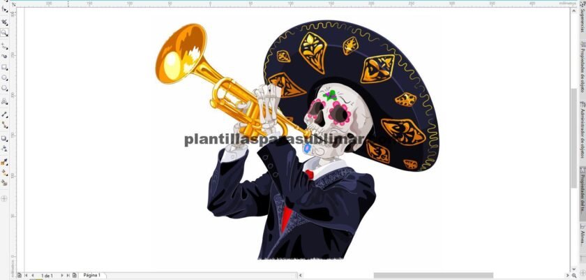 Vector Mariachi- Dia de muertos