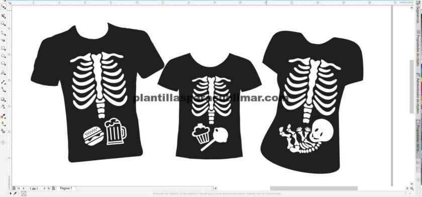 Familia Huesitos Halloween Dia de muertos, Serigrafía o corte de vinil