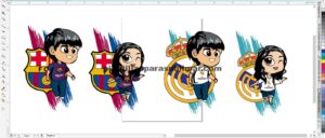 Vector Barcelona Real Madrid, Vectores para GORRAS O REMERAS