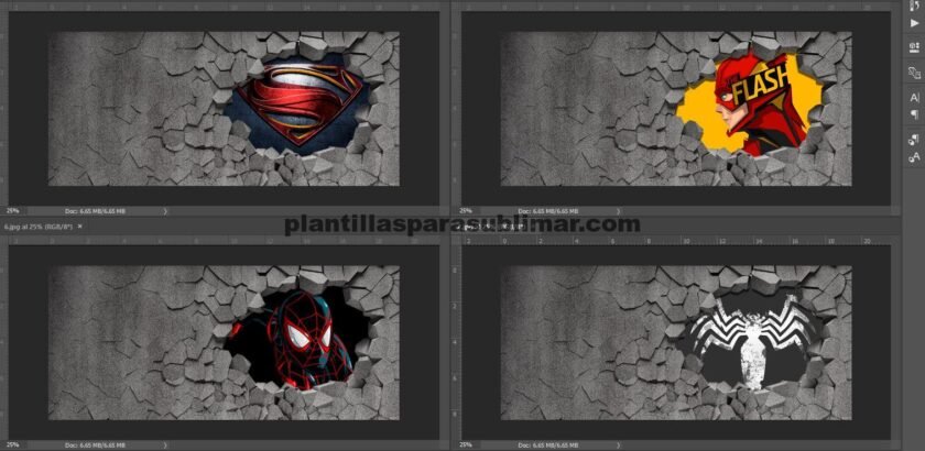 Pack de Tazas de concreto SuperHeroes