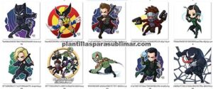 27 personajes Chibis Marvel PNG