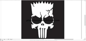 Bart Punisher Vector- Serigrafia, Corte vinil, Sublimación