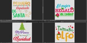 5 diseños para Bodys o pañaleros de Navidad, Babys, sublimación