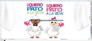 Sublimación Parejas, Dia de los novios, Te quiero pato a la vida