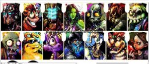 19 diseños Full Print Varios Personajes