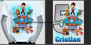 Patrulla canina, PawPatrol, Sublimación Remeras, camisas