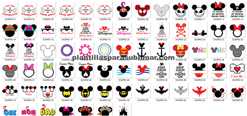  72 Diseños de Mickey para sublimación, corte, manualidades Vol1
