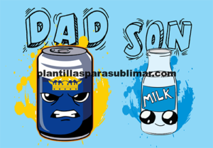 Padre e hijo, cerveza y leche, sublimación remeras