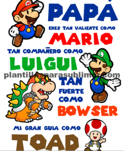 Manifiesto día del padre, Mario bros