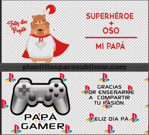 Papá gamer, papá oso, Sublimación tazas