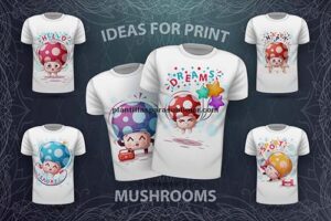 mushroom, hongos, Sublimación remeras,