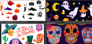 90 Diseños para halloween, día de muertos, Vectores