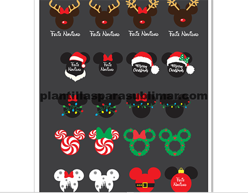  Mickey navideño,20 Diseños, sublimación , remeras
