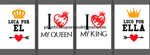  King & Queen, Vectores, sublimación remeras