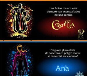 Ana,Cruella, Neon,Disney, tazas