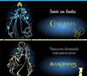 BlancaNieves, Cenicienta, Neon,Disney