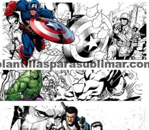 Capitan America,Hulk, Punisher, Tazas