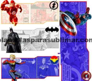Flash,Batman, Capitan America, Capitana