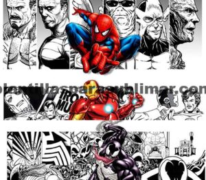Spiderman, Venom,Ironman, Tazas