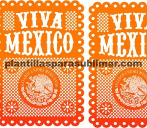 Papel picado, viva México, vector