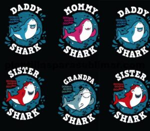 Familia, shark, camisetas